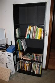Large selection of books in many categories and bookshelves