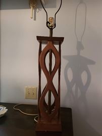 Mid century walnut lamp