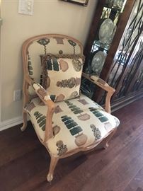 #5 Sherrill French Provincial chair w tree pattern $300.00