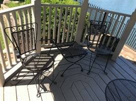 #68 love seat iron 39w x22x 31 $65.00
#69 (2) round seat end chairs metal 2 @35 ea. $70.00
#70 round end table iron $20.00
#71 square end table iron $20.00