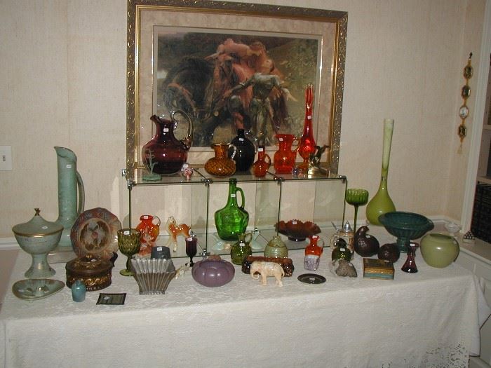 Pottery and vintage glassware