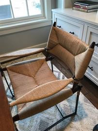 Pair of paper cord and iron chairs from the Merchandise Mart  $950 for pair