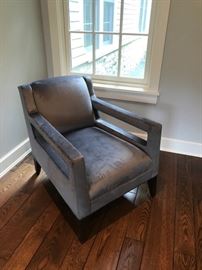 Merchandise Mart Steel Blue Velvet Lounge Chair $550