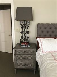 RH Parisan Iron Gate Lamp  $150 bed and bedside table NOT FOR SALE