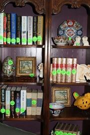 One of the 2 matching bookcases with the accessories and books.