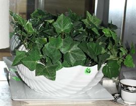 One of the silk arrangements in a white shell.