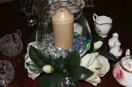 The arrangement on the dining room table.