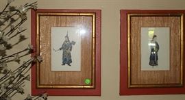 2 of the 3 oriental pictures in dining room.