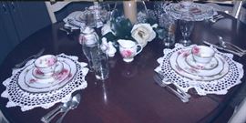 The Royal Dalton china with roses.  