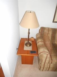 ScanDesigns Teak side table with Brass table lamp