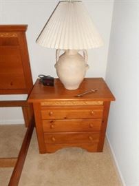 matching nightstand, with table lamp
