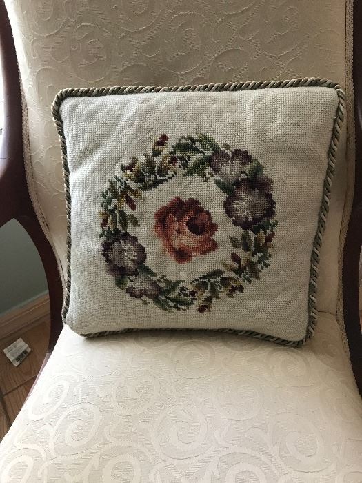 One of many needle work pillows