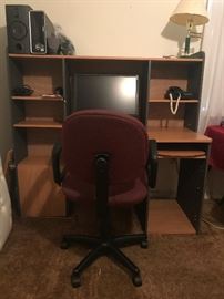 Desk, Chair,  Computer