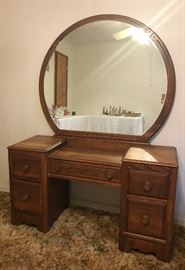 Vanity with Drawers and Mirror