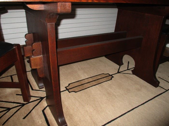 Stickley Keyhole Trestle dining table.  62”L x 36”W x 29 1/2”H