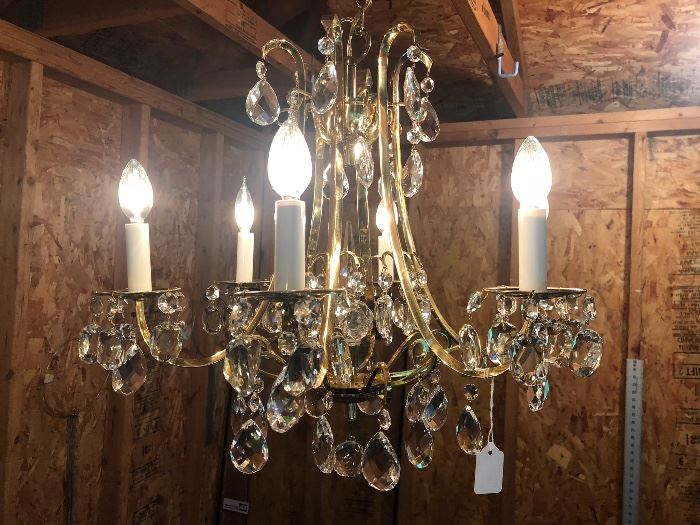 Newly re-brassed & rewired chandelier
