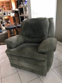 Recliner has a matching wall hugger dual relining sofa and loveseat