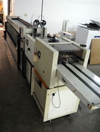 Bourge Collators System Model A22, AGR Stitcher, PA Folder And TR Trimmer, 60" H x 221"W x 23"D
