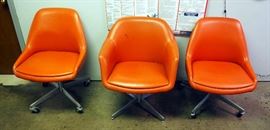 Vintage Office Chairs, Qty 3