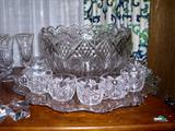 Crystal punch bowl, 12 cups