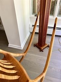 Hal Taylor hand-made, signed curly maple rocking chair