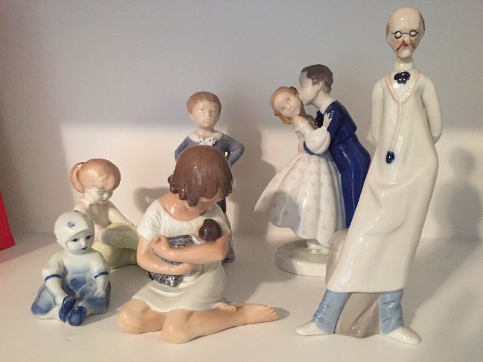 Royal Copenhagen and other porcelain figurines 