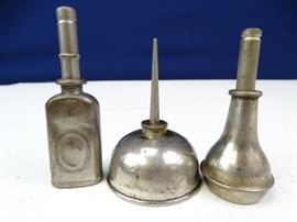 3 Mini Antique Oil CansBottles
