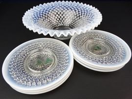 Hobnail Bowl & Plates (7)