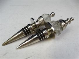 Pair of Vintage Fancy Wine Bottle Stoppers