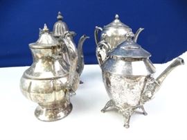 Silver Plated CoffeeTea Pots (4)