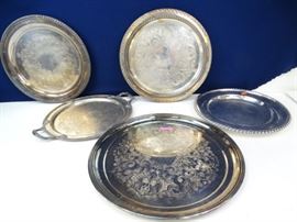 Silver Plated Serving PlattersTrays (5)