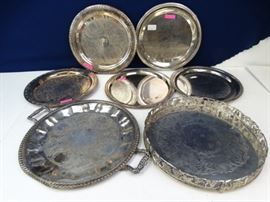 Silver Plated Serving PlattersTrays (7)