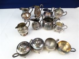 Silver Plated Sugar Creamers.