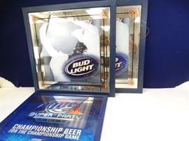 3 Framed Bud Light Beer Signs