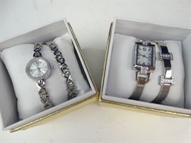 2 Ladies Dress Watches with Matching Bracelets