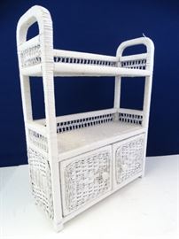 White Wicker Shelf
