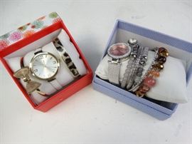 2 Ladies Dress Watches with Matching Bracelets