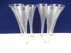 6 Etched Champagne Flute