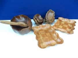 Wooden Salad Bowl Serving Set