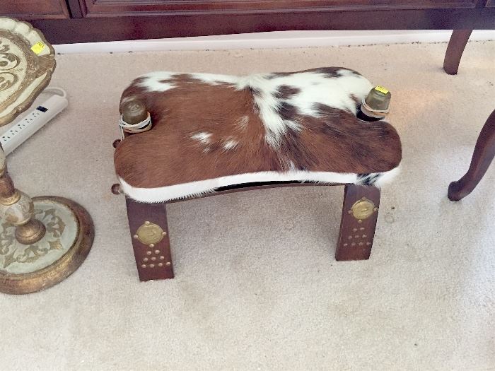 Cowhide bench