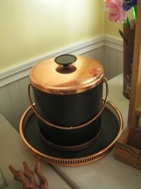 Copper Craft  tray & ice bucket & tongs
