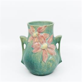 Roseville "Clematis" Double-Handled Vase - 103-6"