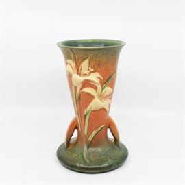 Roseville "Zephyr Lily" Double-Handled Squat Vase - 136-9"