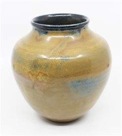 Marvin Bailey Signed Folk Art Pottery Vase
