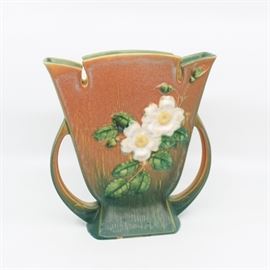 Roseville "White Rose" Double-Handled Pillow Vase - 987-9"