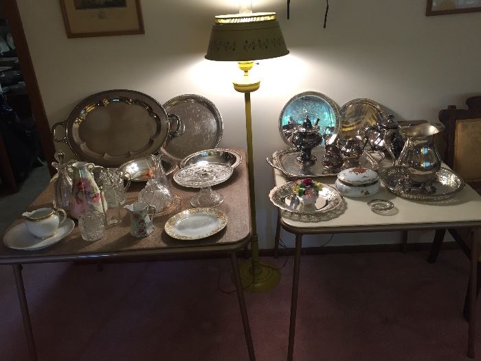 Lots of silverplate serving and decor items!