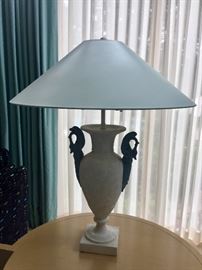 4. Pair of Stone Urn Table Lamps (28'')