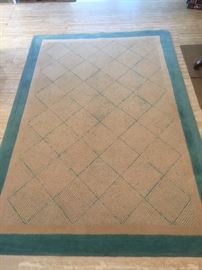 151. Patterson, Flynn & Martin Turquiose and Beige Wool Area Rug (6' x  9')