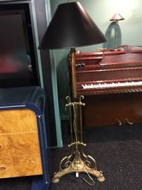 126. Large Brass Floor Lamp (58'')