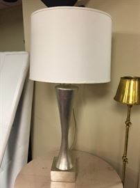 71. Silver Leaf Metropolis Table Lamp (34'')